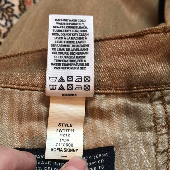 Host Pick 🎉 Fabulous gold denim Sofia 2/26 skinny Jean. - Picture 10 of 14